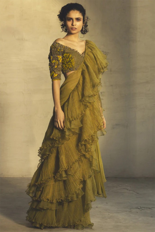 New off shoulder saree jacket designs deals