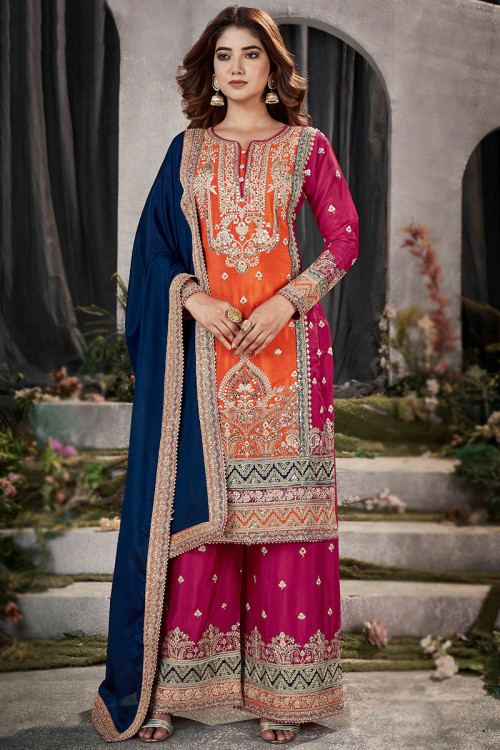 Simple orange suit | Pakistani fancy dresses, Party wear indian dresses,  Fashion dresses casual