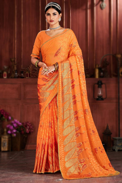 Buy Tissue Brasso Festival Traditional Saree Online