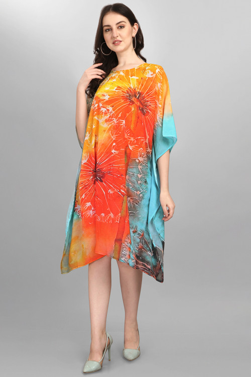 Buy Indo Western Orange New Arrival Plus Size Kurtis Online for Women in USA