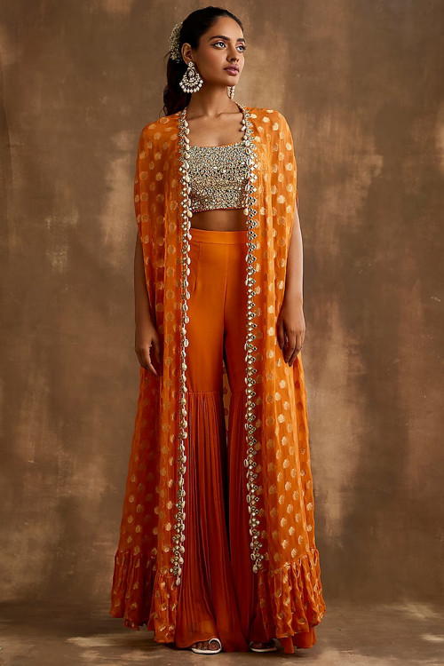 Orange indo western dresses sale