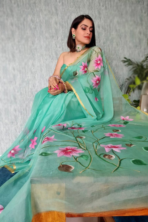 Half shoulder saree blouse outlet