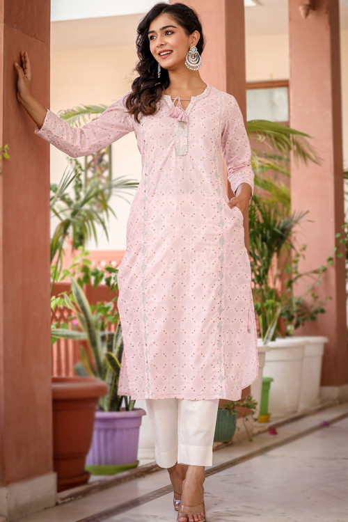 Buy 42 M 2 Size Pink Printed Plus Size Trouser Suits Online for Women in USA