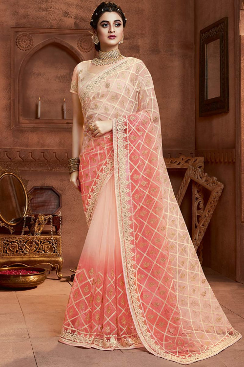 Party wear net sarees online shopping hot sale