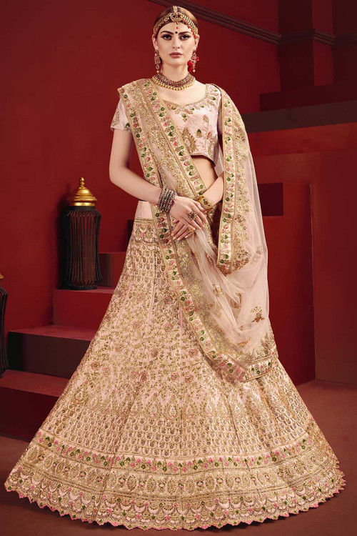 Satin store bridal lehenga