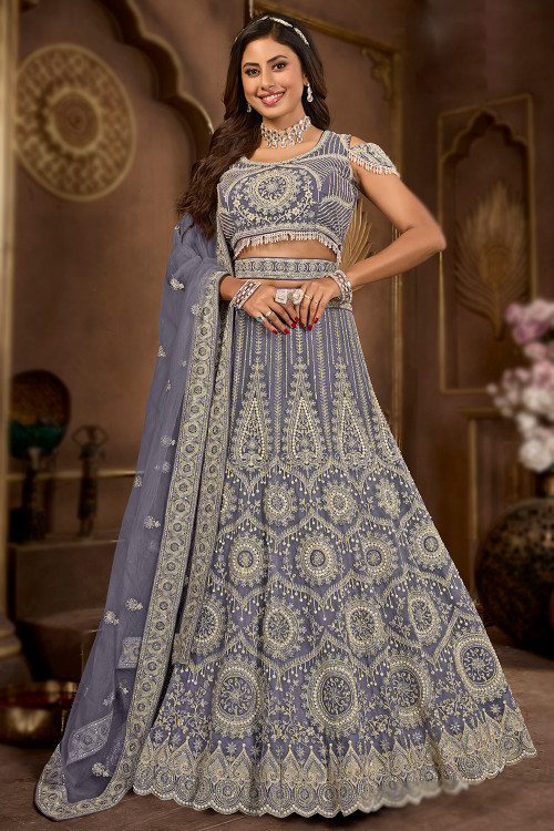 Shop for Open Sleeve Cold Shoulder Lehenga Choli and Wedding Clothes Online