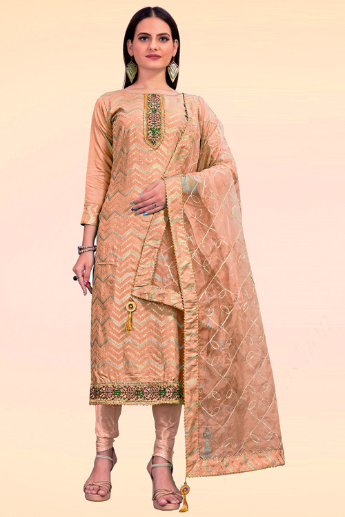 Buy Square Neck Patch Work Plus Size Churidar Suits Online for