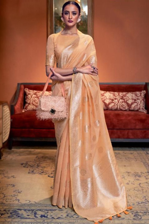 Linen sarees for outlet wedding