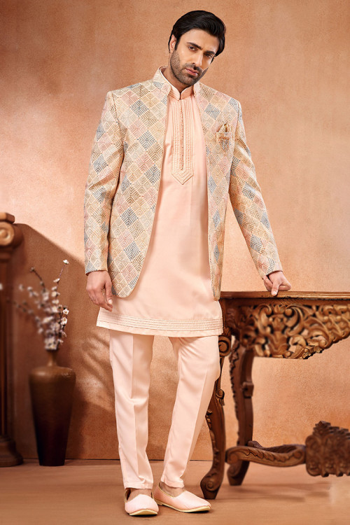 Buy 54 3XL Size Peach Engagement Kurta Pajama Online for Men in Malaysia