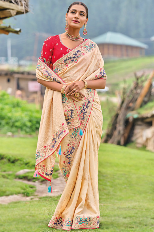 Buy Peach Mother of the Bride Sarees Online for Women in UK