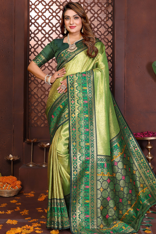 green emerald velvet dress Designer Georgette Saree Gown: Perfect Panache 42 main image 0