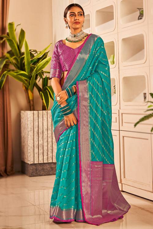 Buy Broad Border Engagement Silk Hindu Wedding Clothing Online for
