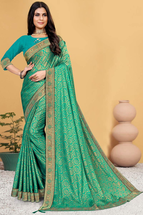 Green Chiffon Saree With Blouse 144645 | Saree designs, Party wear sarees,  Designer silk sarees