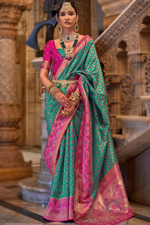 Buy Banarasi Silk Mehndi V Neck Wedding Dresses Online for Women in UK