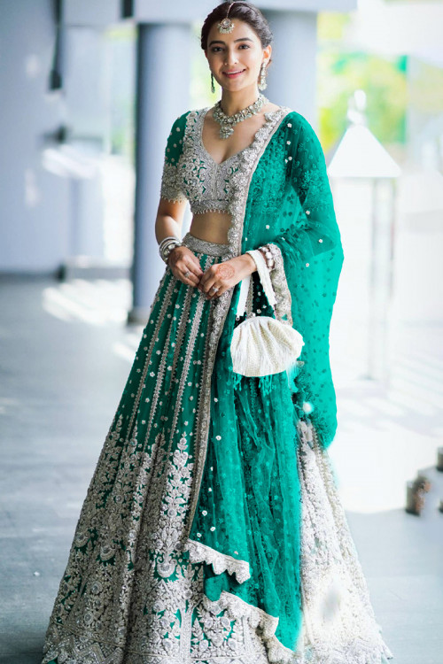 Prettiest Olive Green Lehengas On Real Brides That We Cannot Stop Lusting  On! | WeddingBazaar