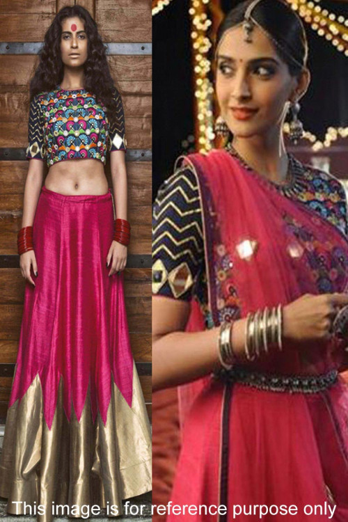 Pink Georgette Lehenga with Joya Silk Choli (Can be made in different Colors also)