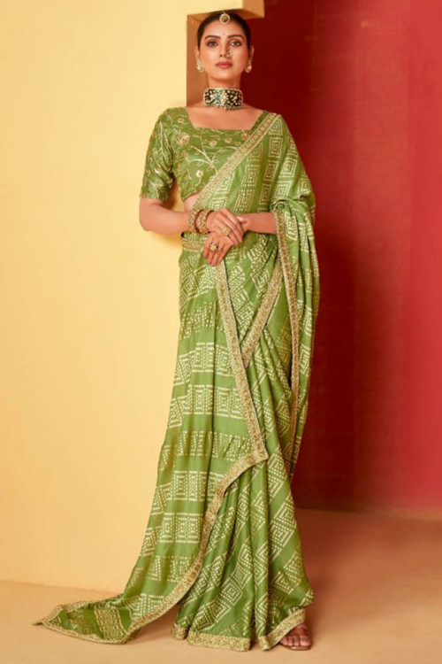 Chiffon bandhani saree online shop