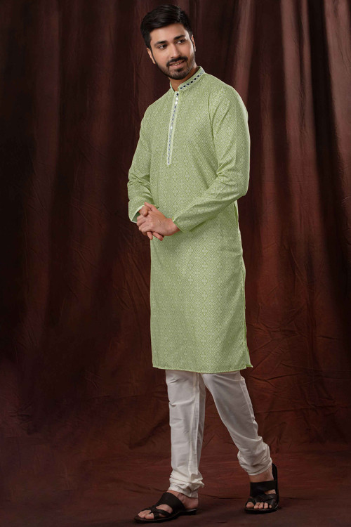 Green kurta sales pajama punjabi