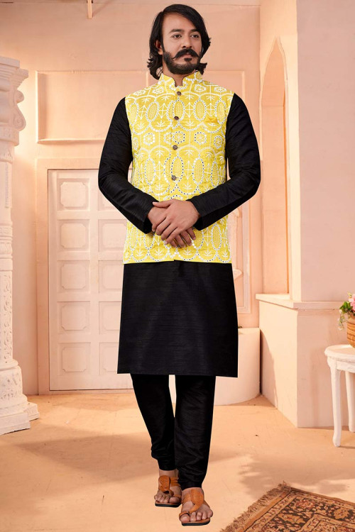Black jacket best sale kurta pajama