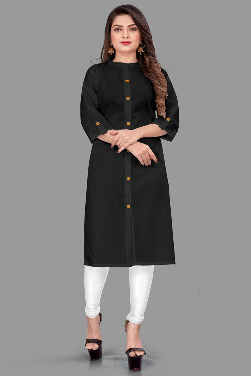 Plain black kurtis discount