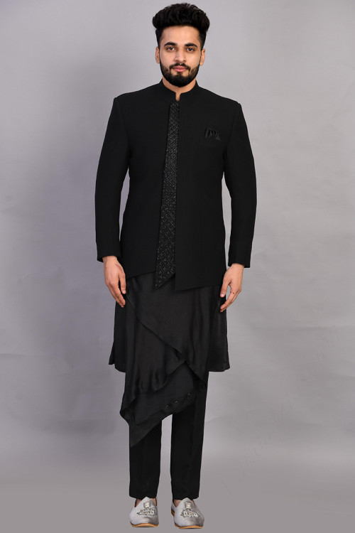Black indo western kurta top