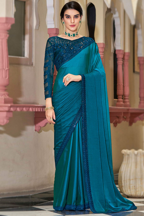Buy online Embroidered Plain Saree With Blouse from ethnic wear for Women  by Shaily for ₹1949 at 60% off | 2023 Limeroad.com