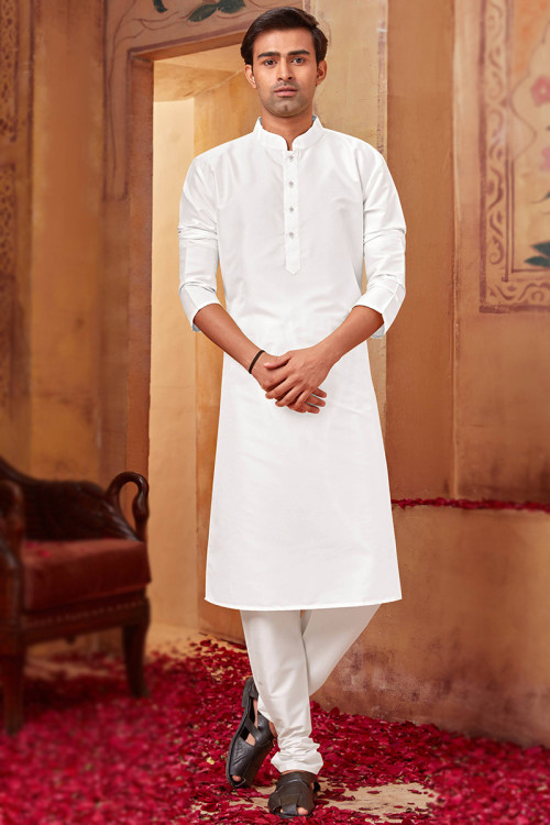 Men s White Kurta Pajama Online Andaaz Fashion USA Worldwide