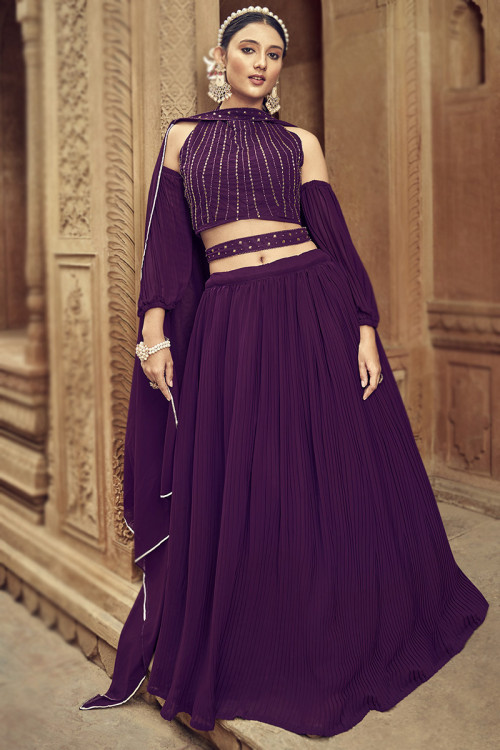Shop for Open Sleeve Cold Shoulder Lehenga Choli and Wedding Clothes Online