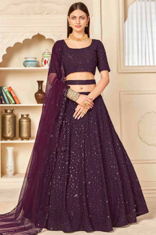 Purple lehenga online 2025
