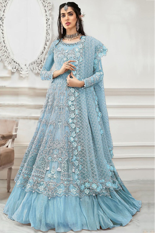 Buy Indo Western net Round Neck Wedding Dresses Online for Women in France