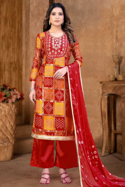 Bandhej suits online discount shopping