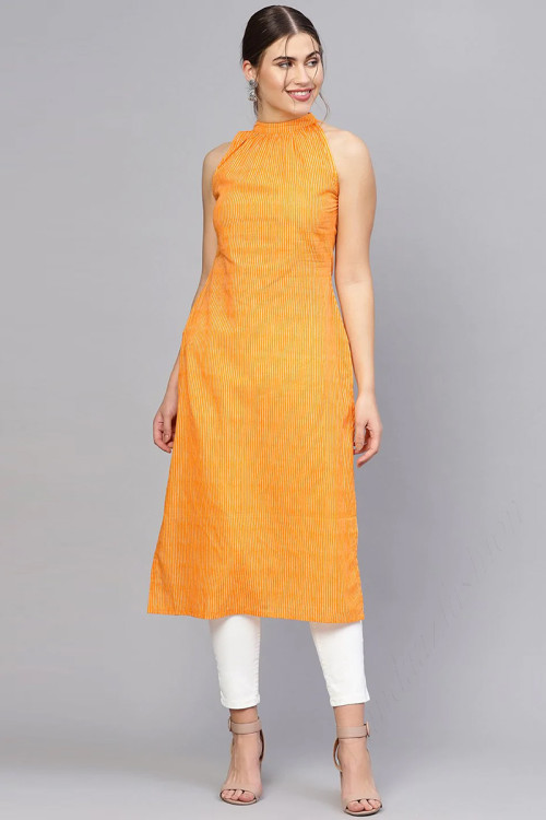 Buy Cotton Sleeveless Halter Neck Kurtis Kurtas for Women Online for Women in UK