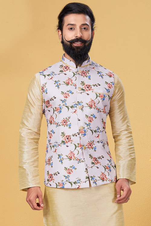 Buy Jacket Style White Sleeveless Indian Dresses Online for Men in UK
