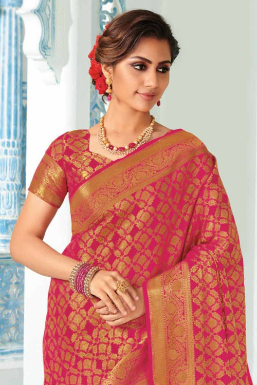Buy Rani Pink Art Silk Saree With Art Silk Blouse Online - SARV02130 ...