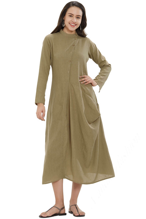 Rayon Kurti In Light Olive Green Colour