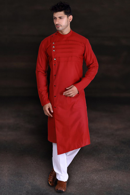 Red Color Kurta Pajama For Eid Festival