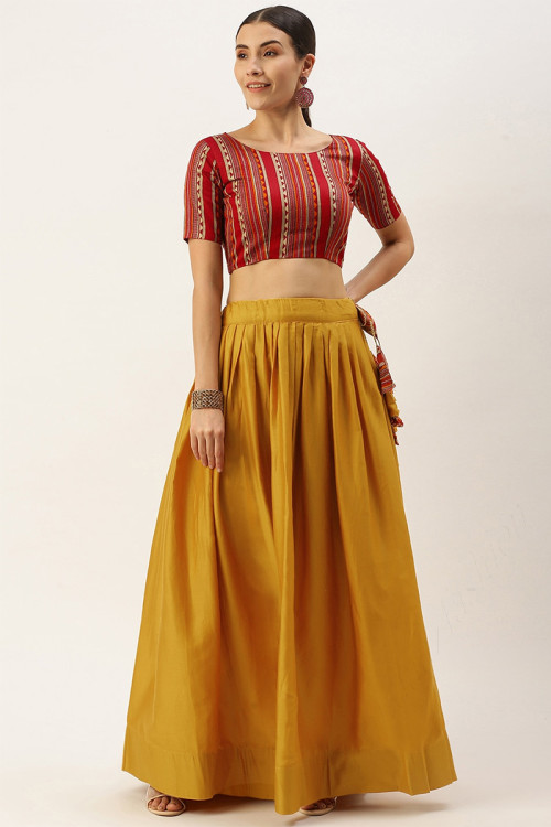 red cotton printed indian lehenga blouse llcv110516 1