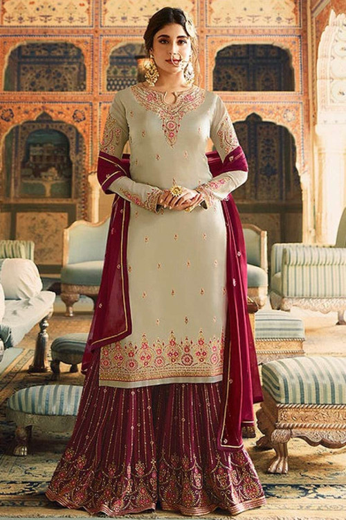 Satin-dress-material on Mirraw.com