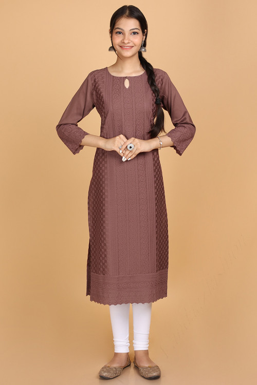 Buy Mauve Trends Cotton Kurtis Kurtas for Women Online for Women in USA