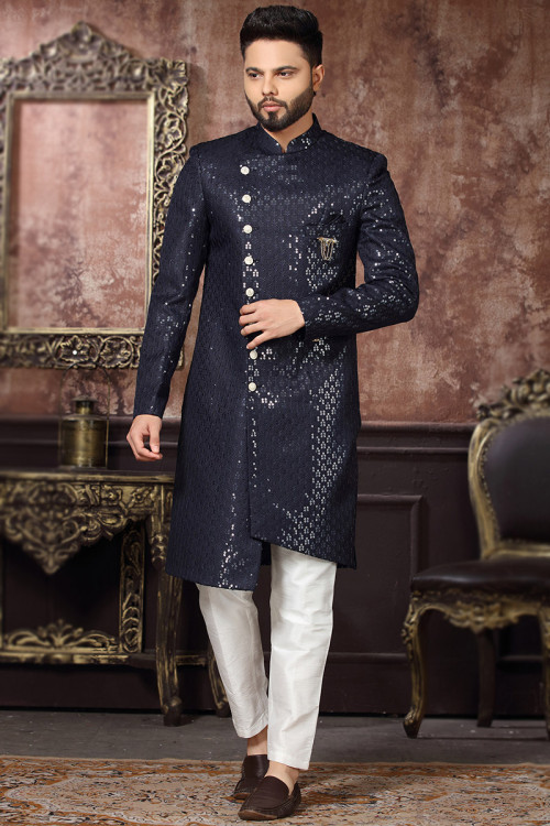Asymmetric sherwani sale