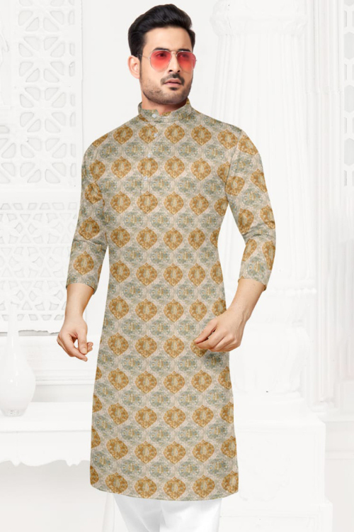 Cotton Multi Color Party Wear Men Kurta Pajama with Resham Work