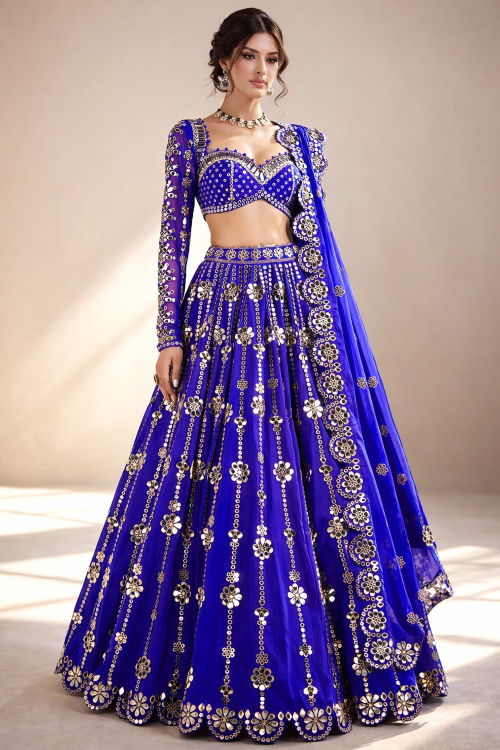 blue indian dress Ethinc Wear Anarkali Dress