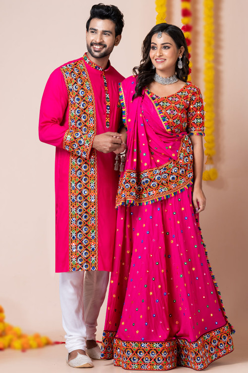 Mirror work lehenga choli online 2025