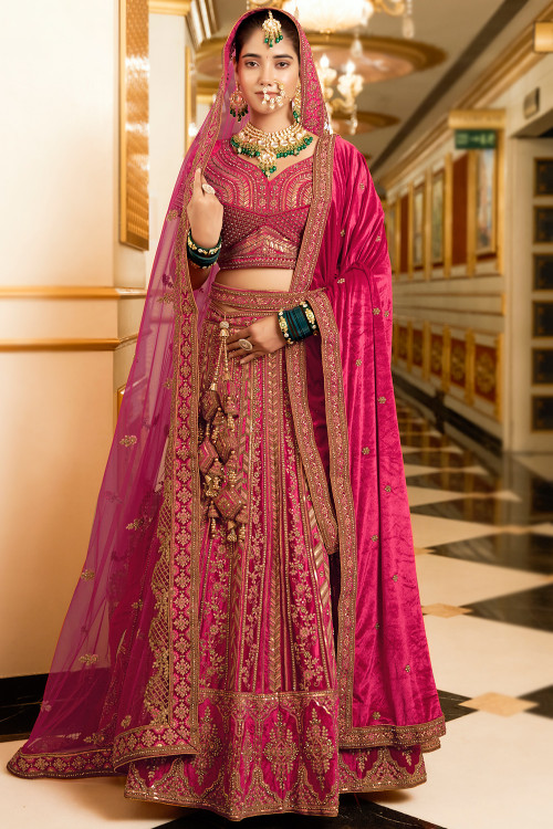 Shop Velvet Lehenga Designs for Brides Andaaz Fashion USA