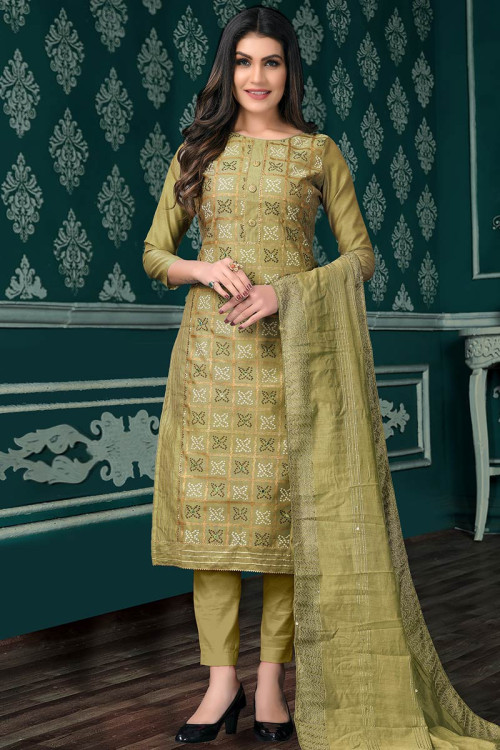 Cotton bandhani suit clearance