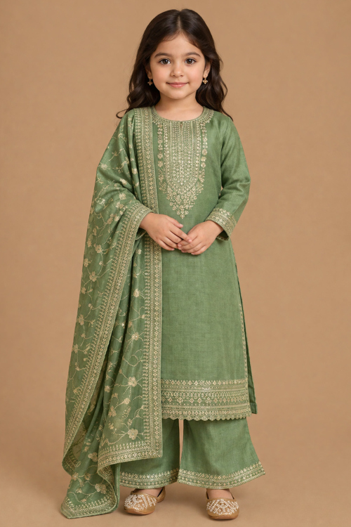 Buy Green Indian Dresses Online for Kids in USA