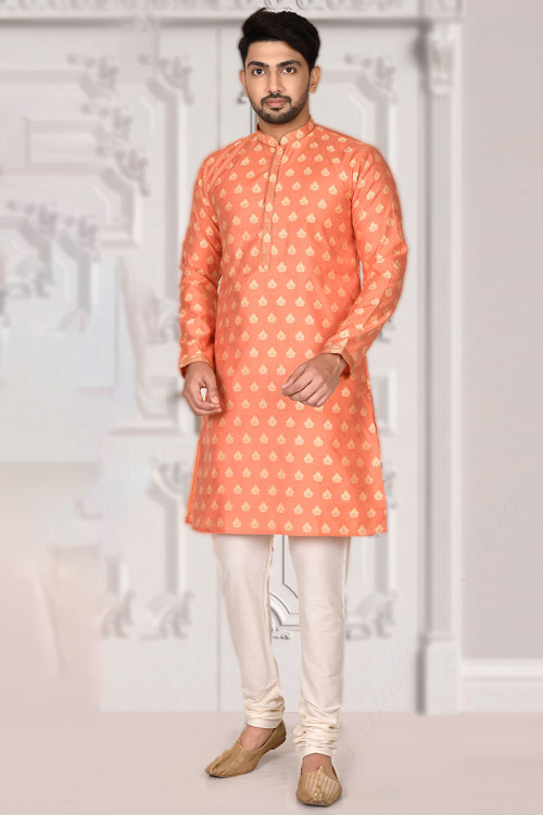 Orange kurta shop pajama punjabi