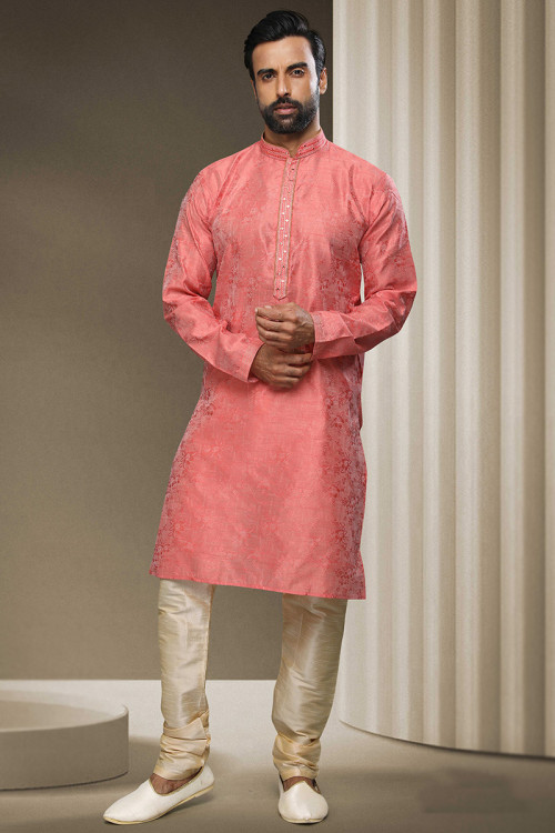 Pink kurta pajama punjabi clearance