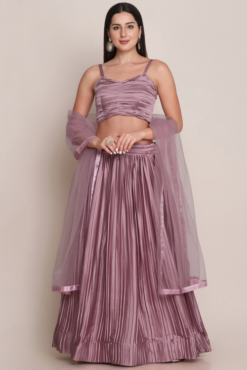 Satin Dusty Pink Lehenga