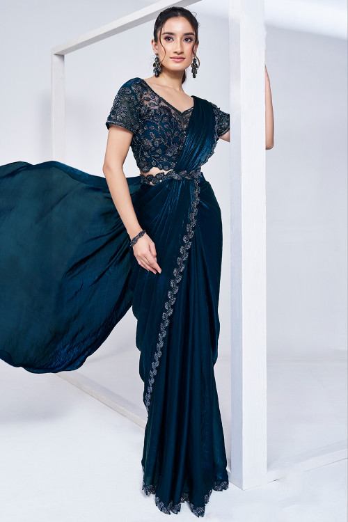 Pre stitched saree gown online top